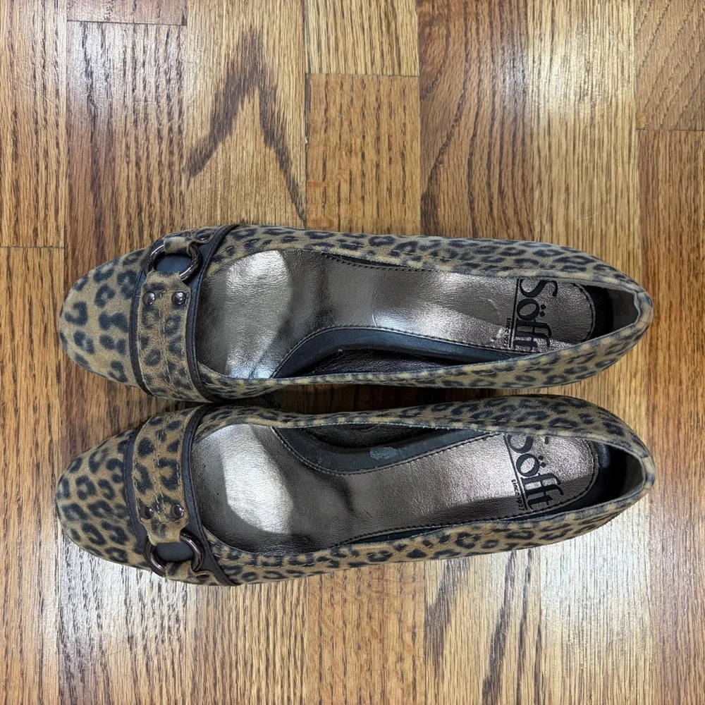 NWOB Sofft Leopard Wedge Shoes